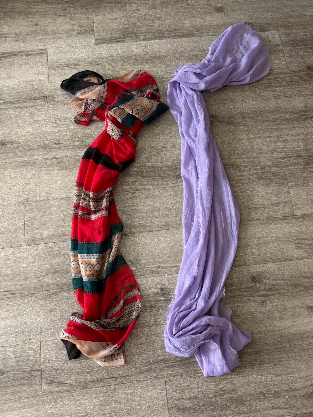 Lightweight Lavender and Multicolor Scarfs - Women Accessories